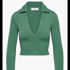 Aritzia Babaton Contour Polo Long Sleeve